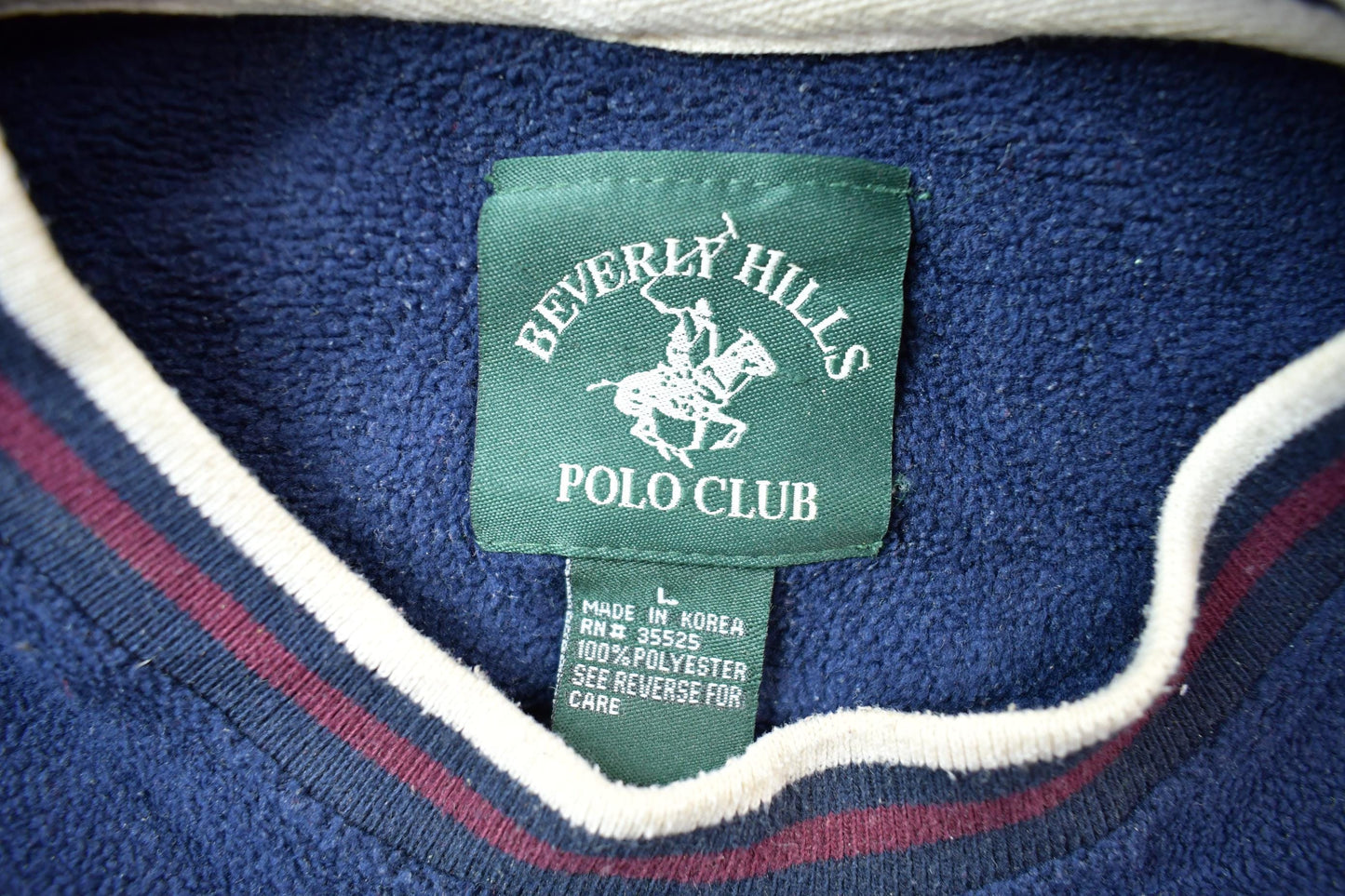 Vintage 1990s Beverly Hills Polo Club Fleece Sweater Men's Large from propervintagecanada
