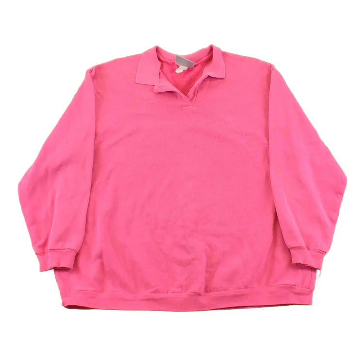 Vintage 1990s BHPC II Blank Collared Sweatshirt Sun Faded Women's 3X from propervintagecanada