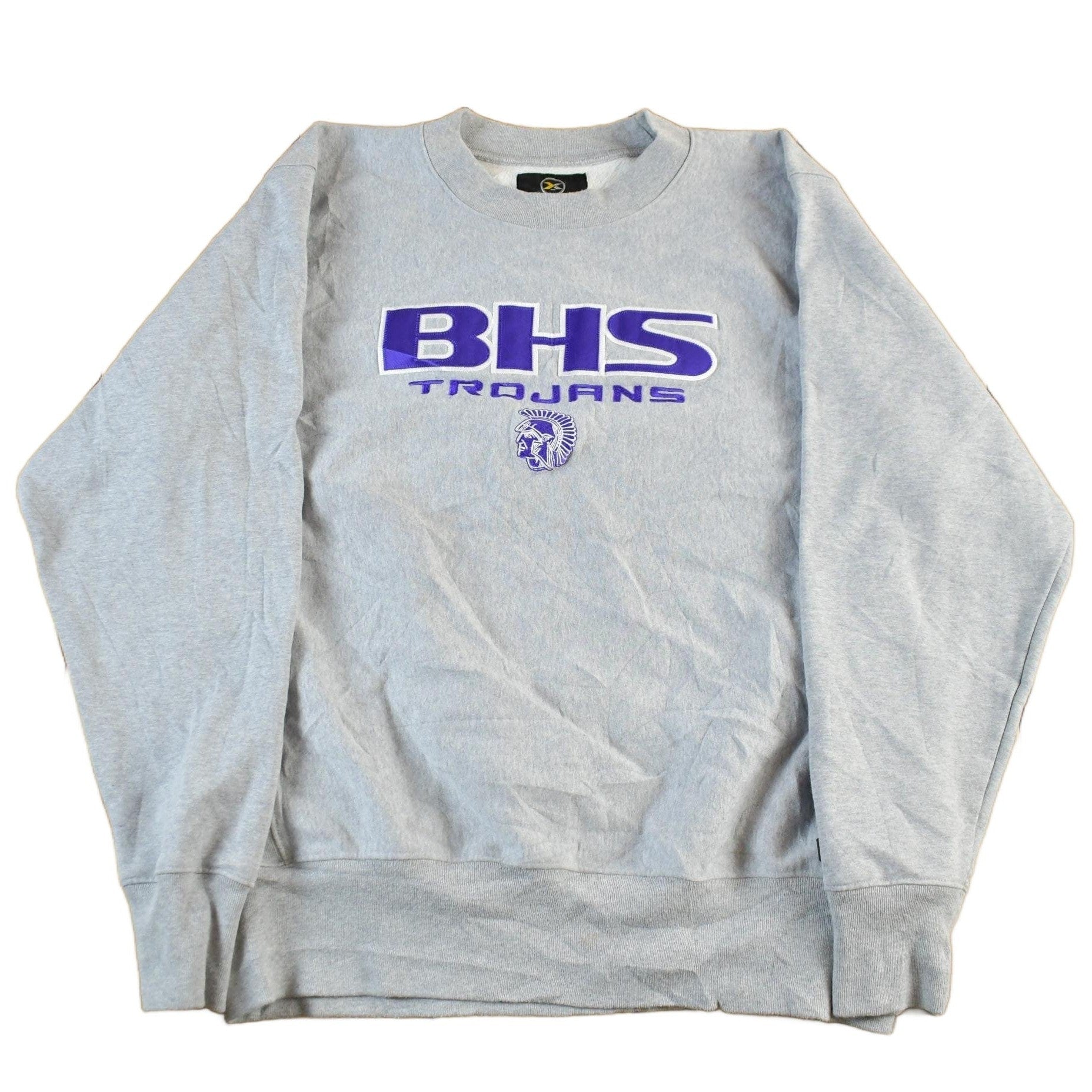Vintage 1990s BHS Trojans Collegiate Crewneck Sweatshirt Mens Large from propervintagecanada