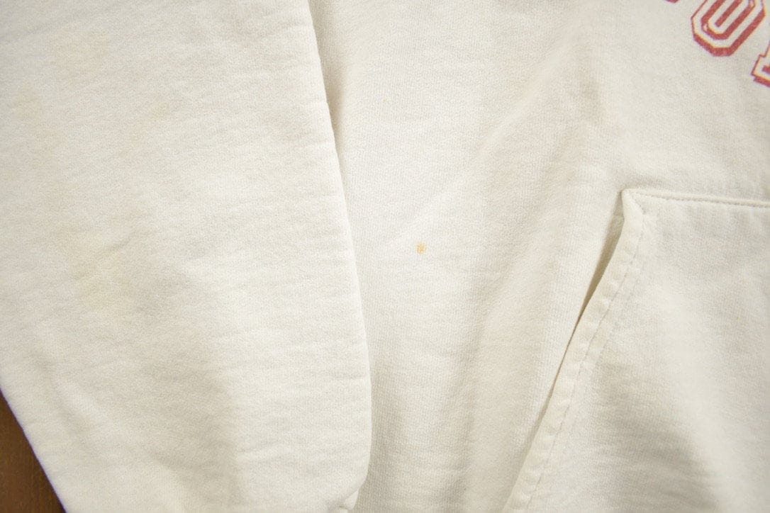 Vintage 1990s Bianchi College Hong Kong Front Pocket Collegiate Hoodie Sweatshirt Men's Medium from propervintagecanada