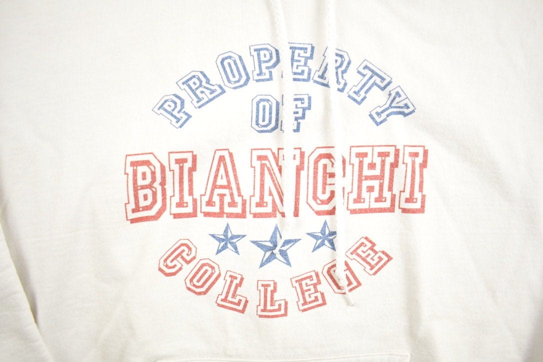Vintage 1990s Bianchi College Hong Kong Front Pocket Collegiate Hoodie Sweatshirt Men's Medium from propervintagecanada