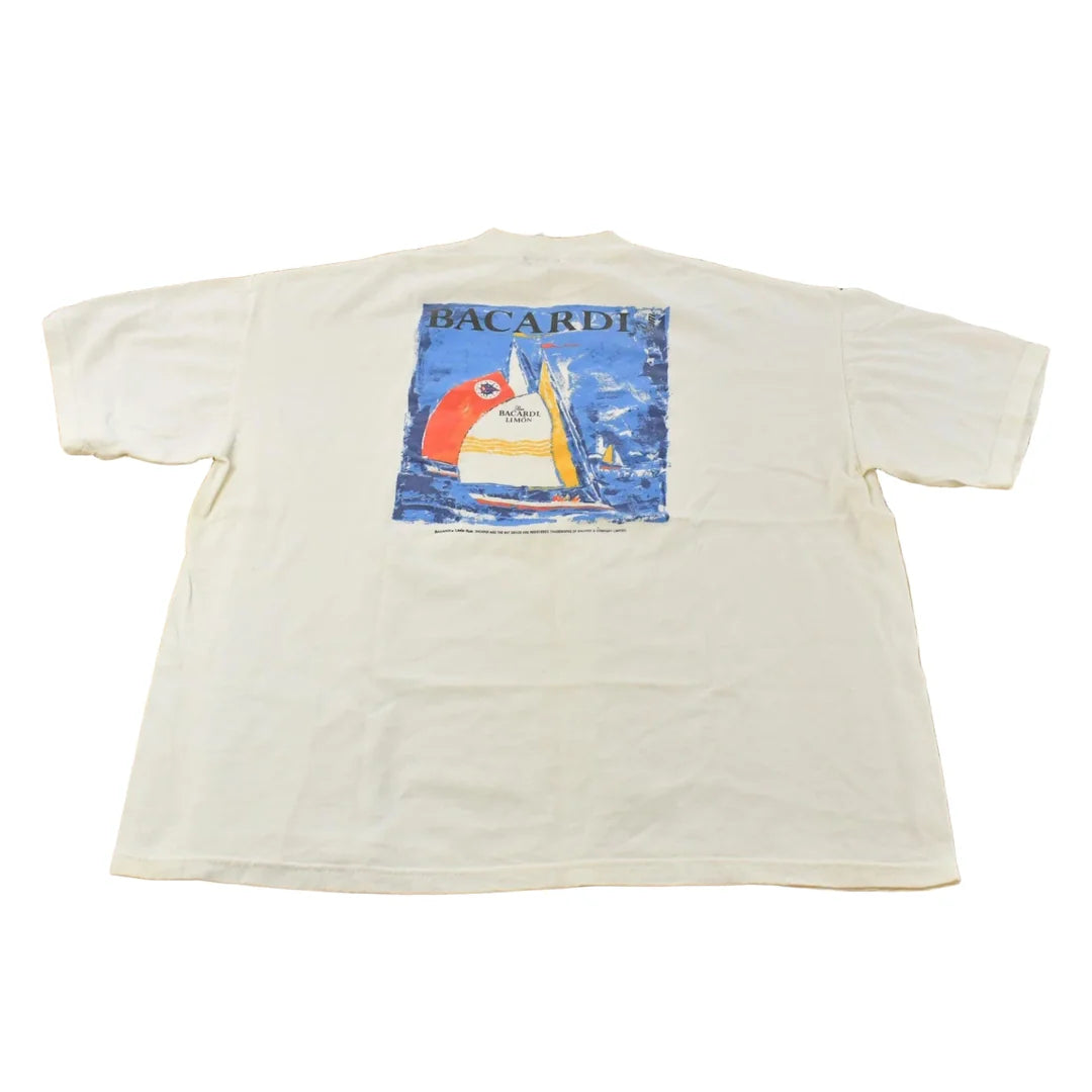 Vintage 1990s Bicardi Bayview Sailing Racing Graphic T-Shirt Men's XL from propervintagecanada