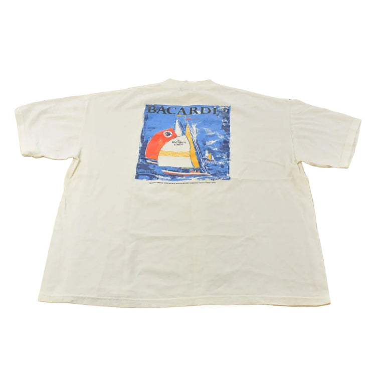 Vintage 1990s Bicardi Bayview Sailing Racing Graphic T-Shirt Men's XL from propervintagecanada