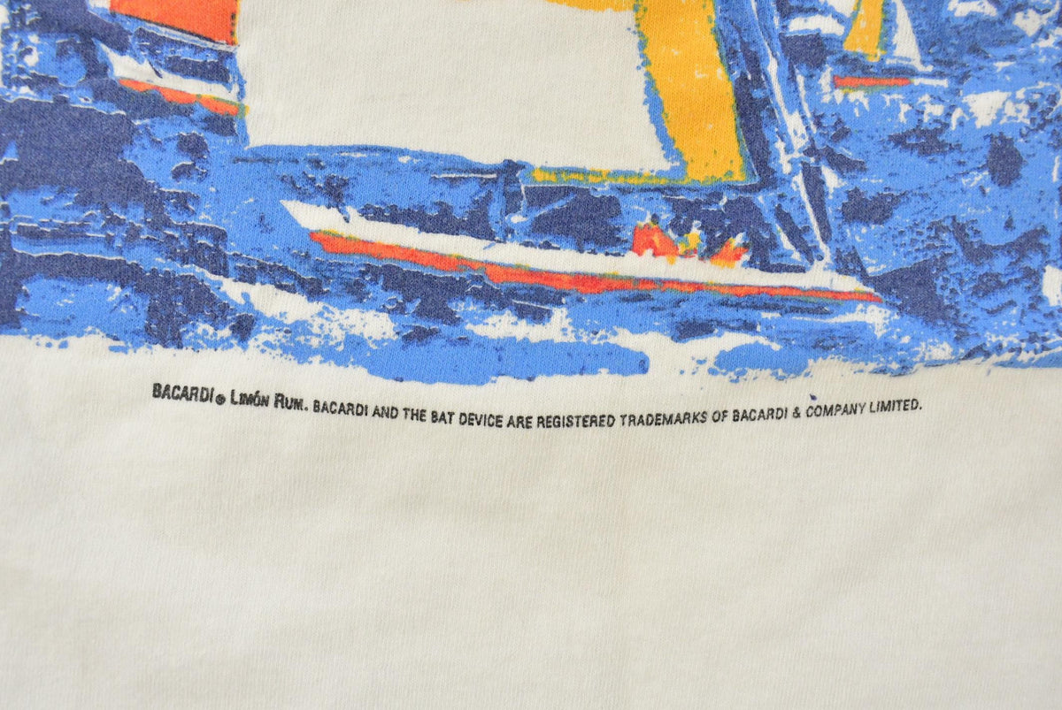 Vintage 1990s Bicardi Bayview Sailing Racing Graphic T-Shirt Men's XL from propervintagecanada