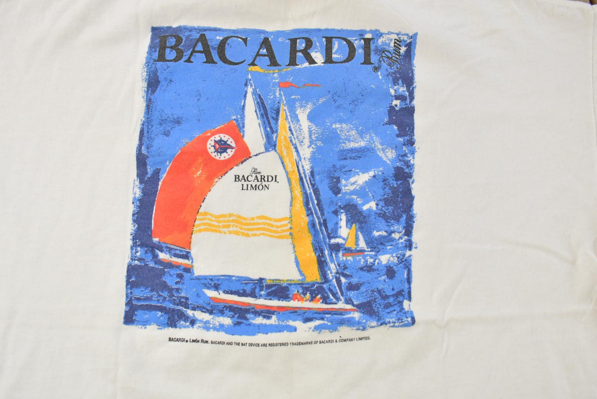 Vintage 1990s Bicardi Bayview Sailing Racing Graphic T-Shirt Men's XL from propervintagecanada