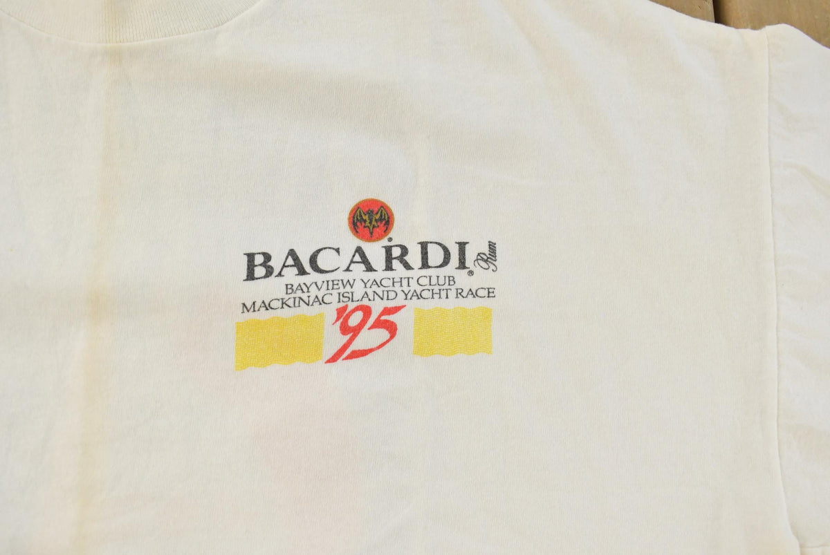 Vintage 1990s Bicardi Bayview Sailing Racing Graphic T-Shirt Men's XL from propervintagecanada