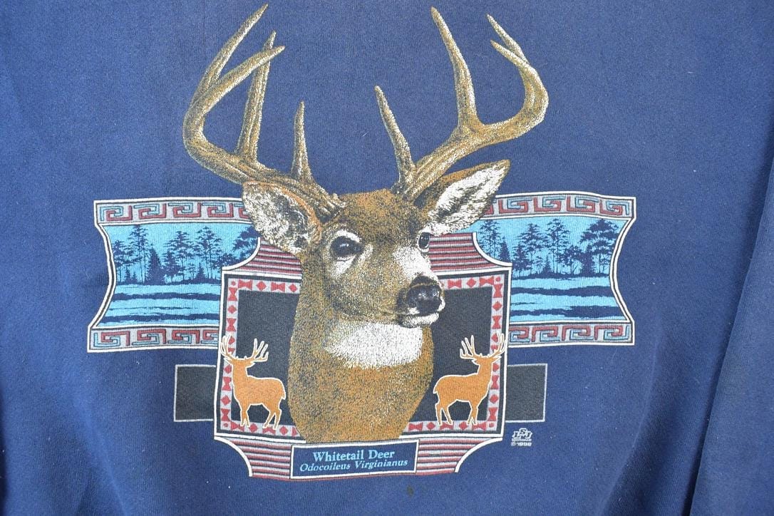 Vintage 1990s Big Buck Deer Outdoorsman Crewneck Sweatshirt Men's XL from propervintagecanada