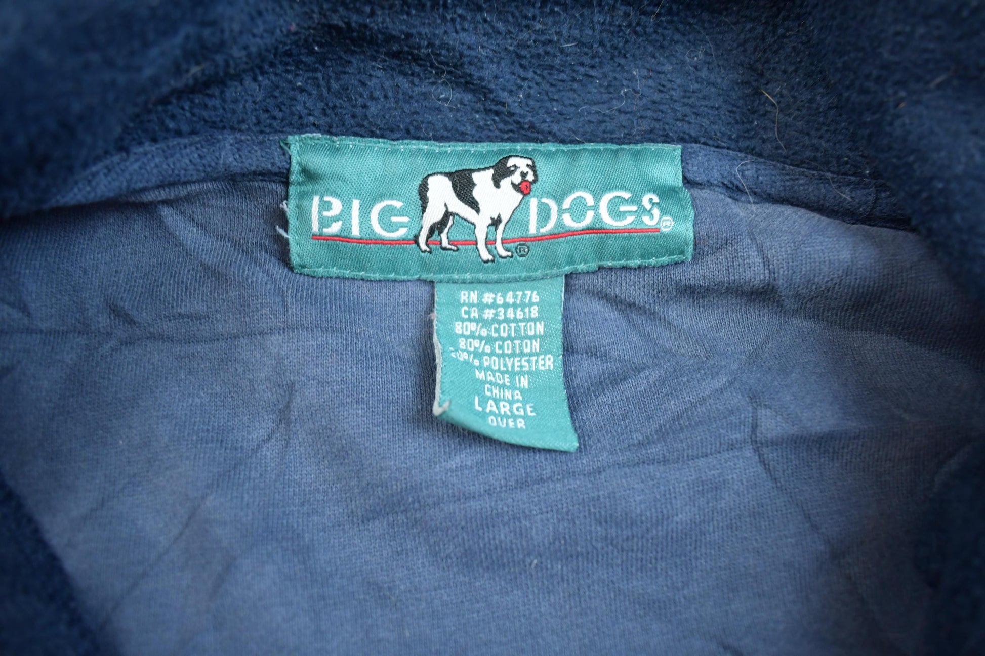 Vintage 1990s Big Dogs Embroidered Fleece Sweater from propervintagecanada