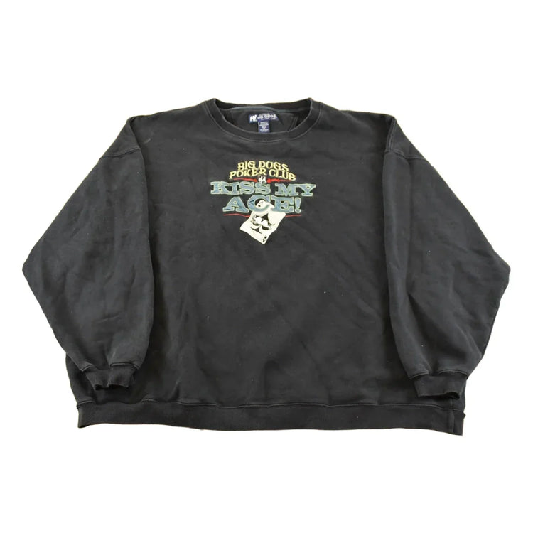 Vintage 1990s Big Dogs Poker Club Casino Crewneck Sweatshirt Men's 5XL from propervintagecanada