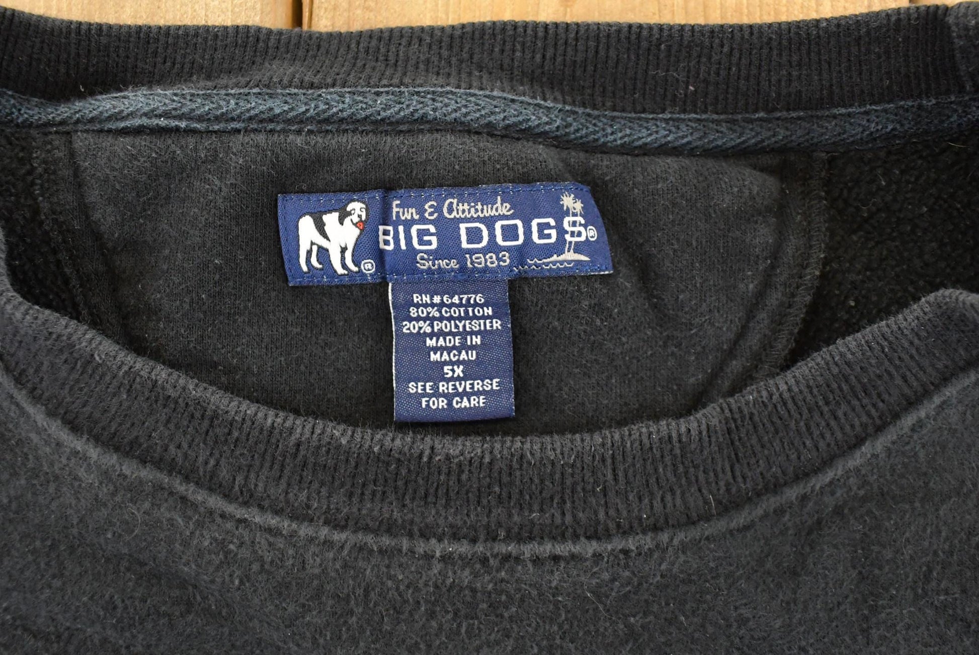Vintage 1990s Big Dogs Poker Club Casino Crewneck Sweatshirt Men's 5XL from propervintagecanada