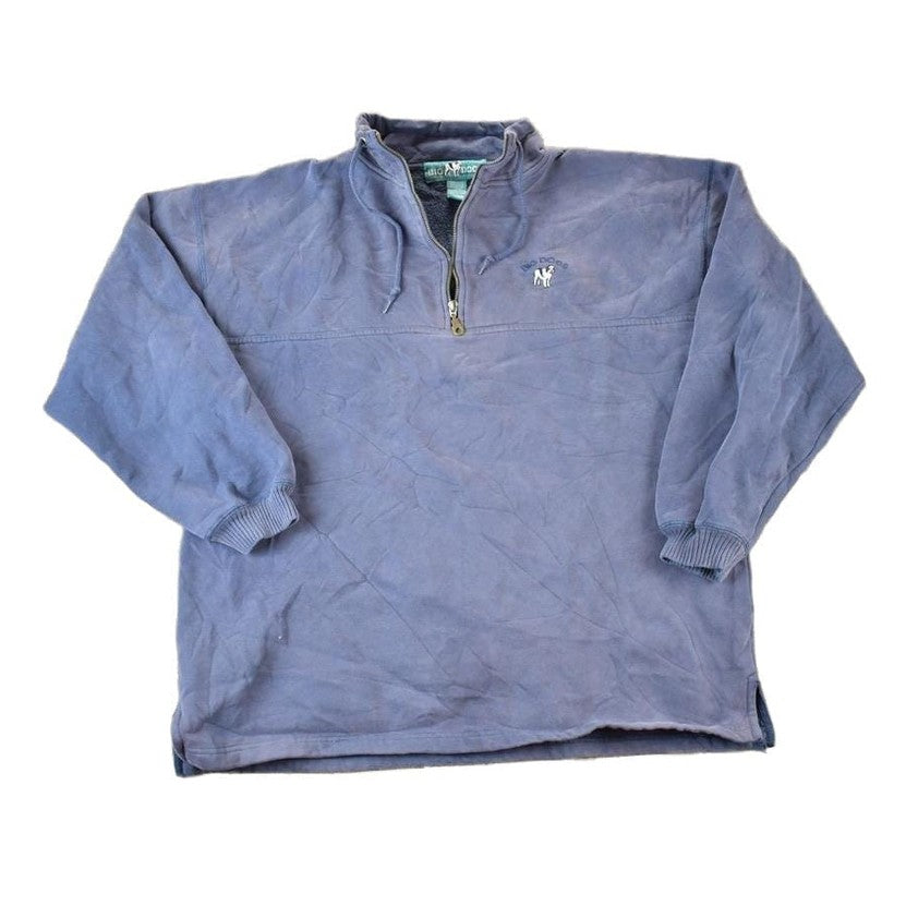 Vintage 1990s Big Dogs Quarter Zip Souvenir Crewneck Sweatshirt Made In USA Men's XL from propervintagecanada