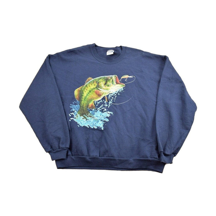 Vintage 1990s Big Fish Crewneck Men's 2XL from propervintagecanada