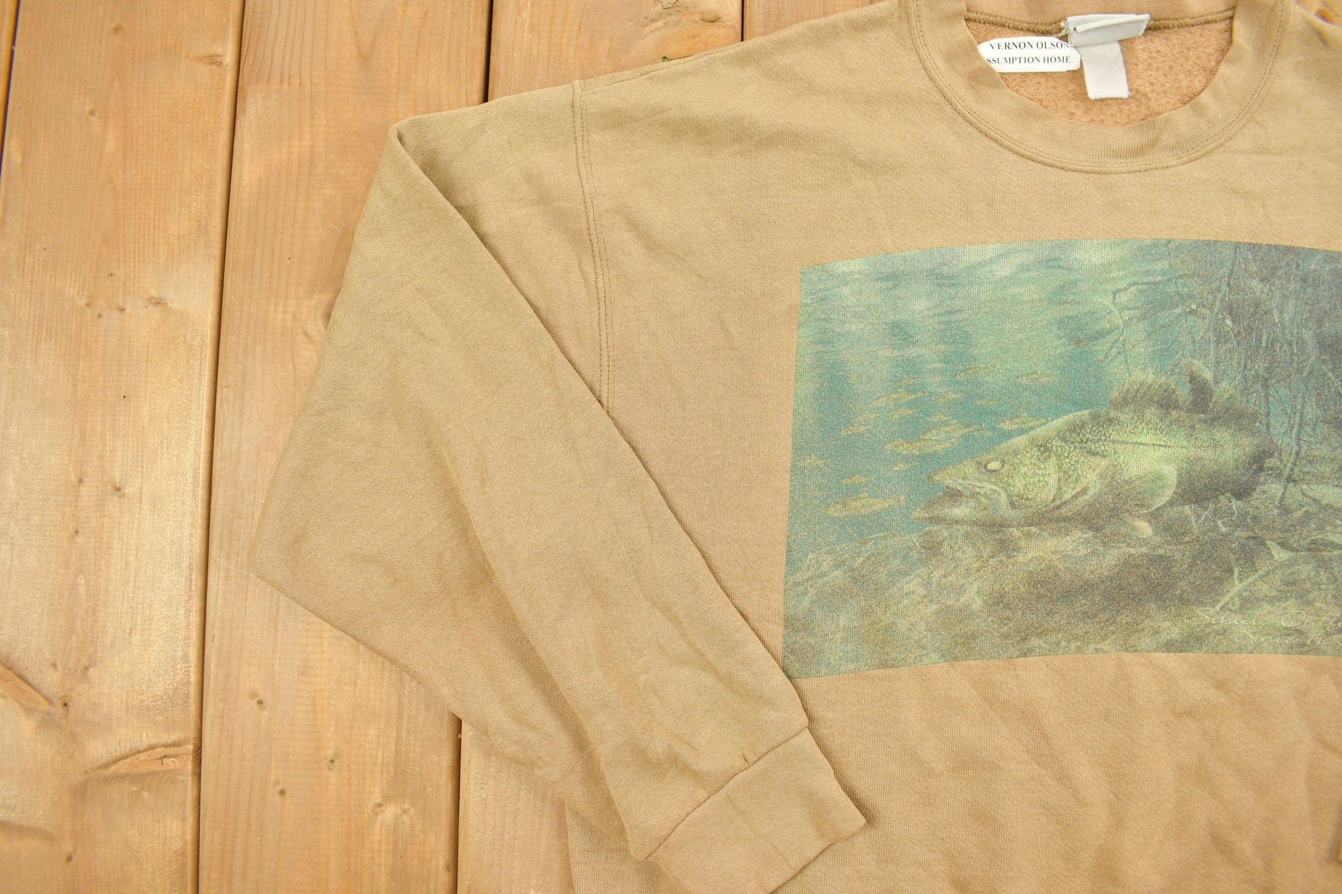 Vintage 1990s Big Fish Crewneck Men's Large from propervintagecanada