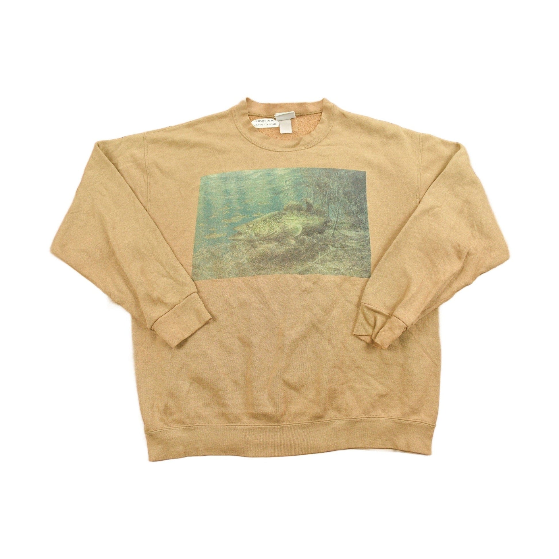 Vintage 1990s Big Fish Crewneck Men's Large from propervintagecanada