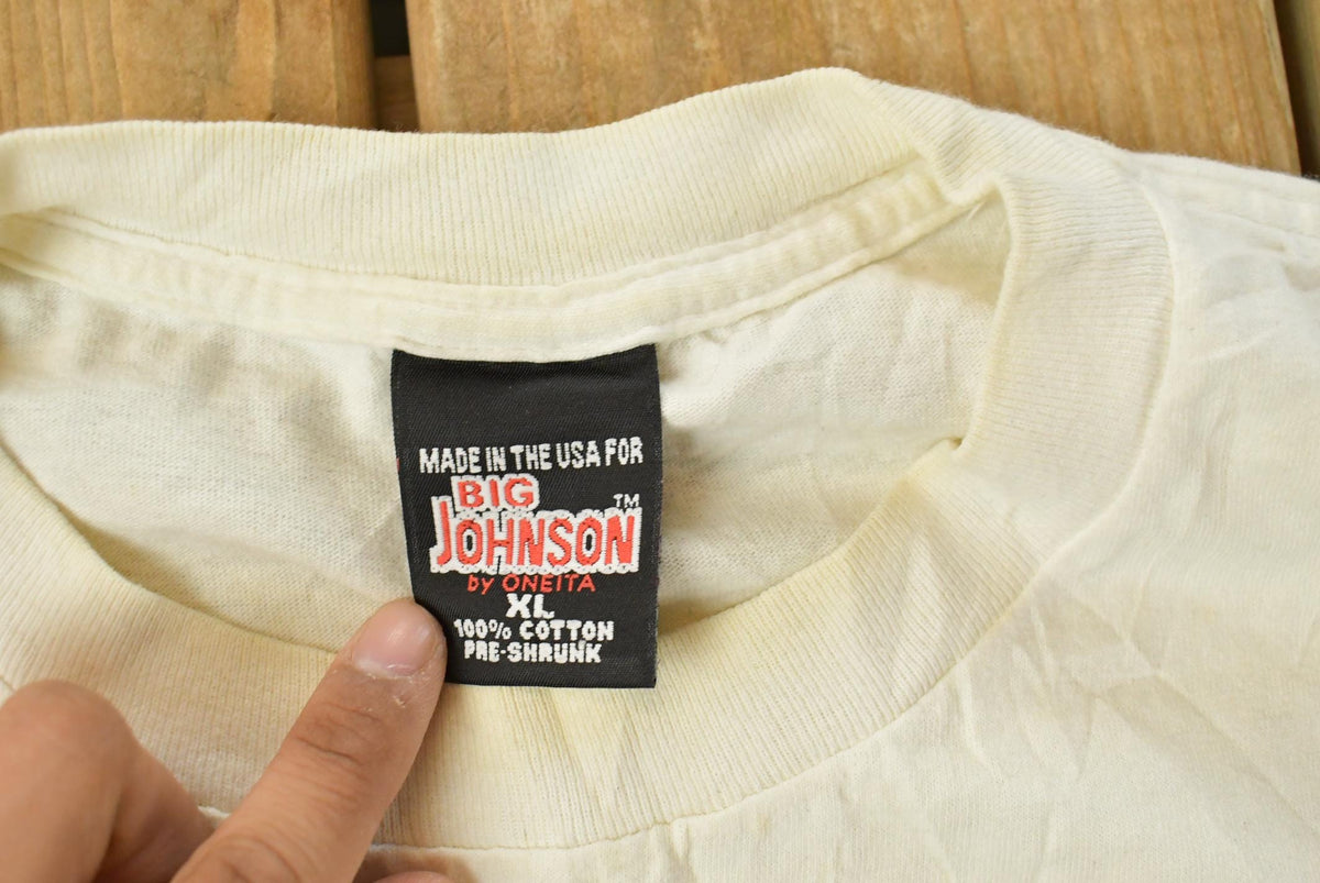 Vintage 1990s Big Johnson Tequila Cartoon Funny Souvenir T-Shirt Men's XL from propervintagecanada