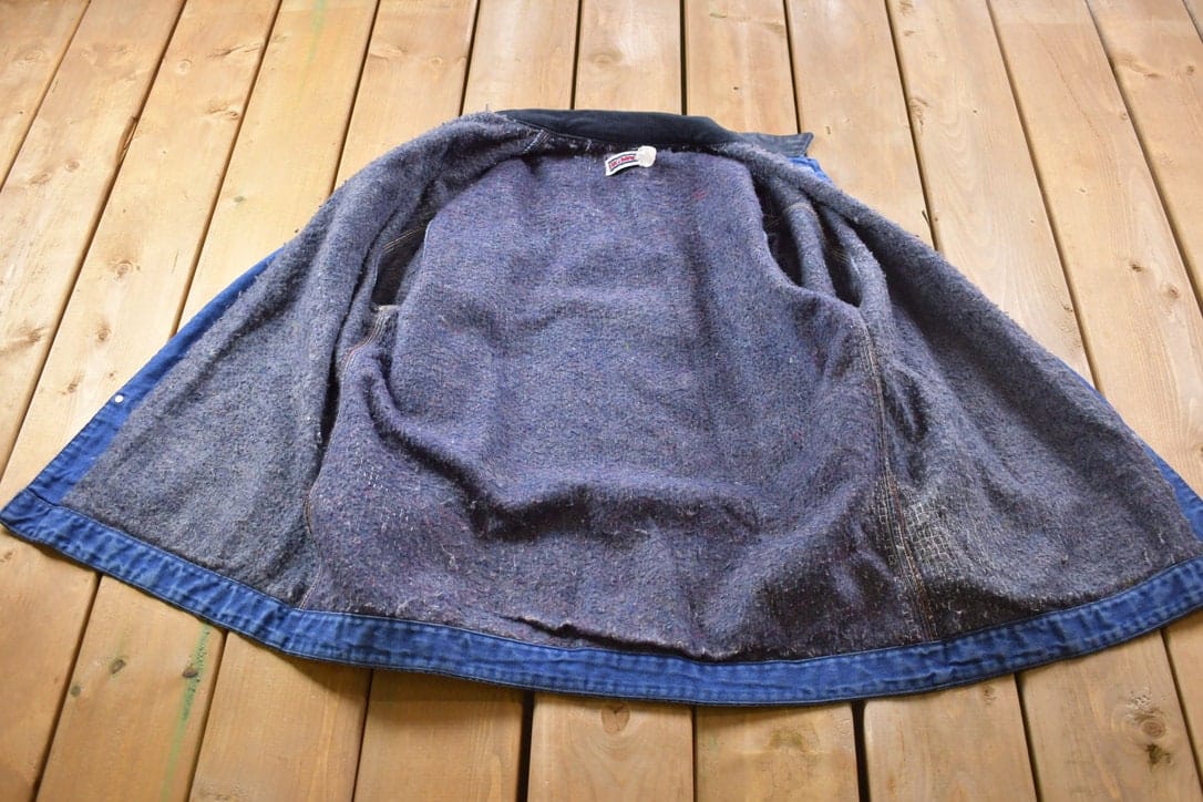 Vintage 1990s Big Mac Blanket Lined Collared Denim Chore Coat Men's Large from propervintagecanada