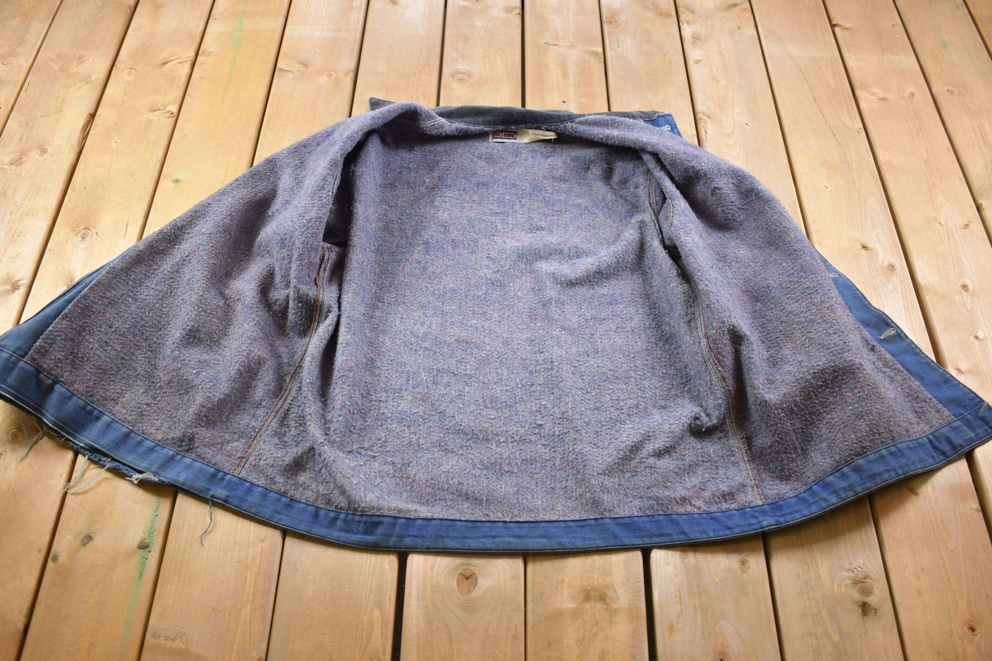 Vintage 1990s Big Mac Made In USA Collared Denim Chore Coat Men's XL from propervintagecanada