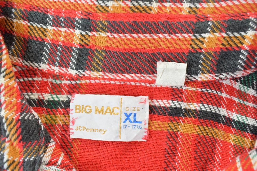 Vintage 1990s Big Mac Red Plaid Button Up Shirt Men's Large from propervintagecanada