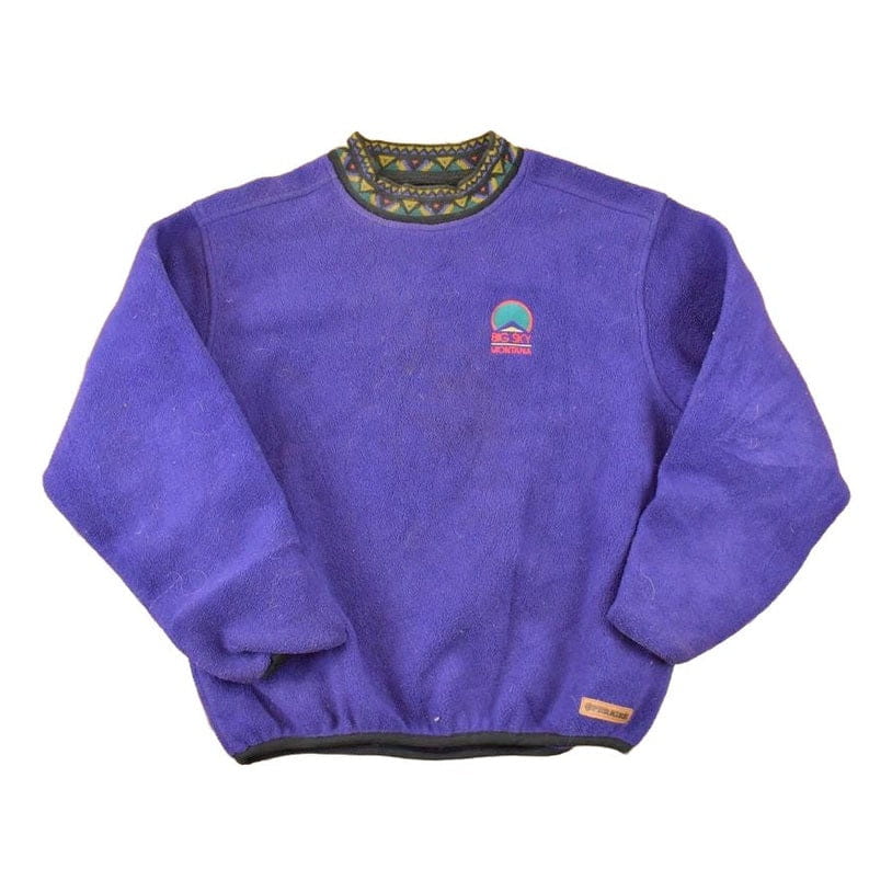 Vintage 1990s Big Sky Montana Embroidered Fleece Outdoorsman Sweater Men's L from propervintagecanada