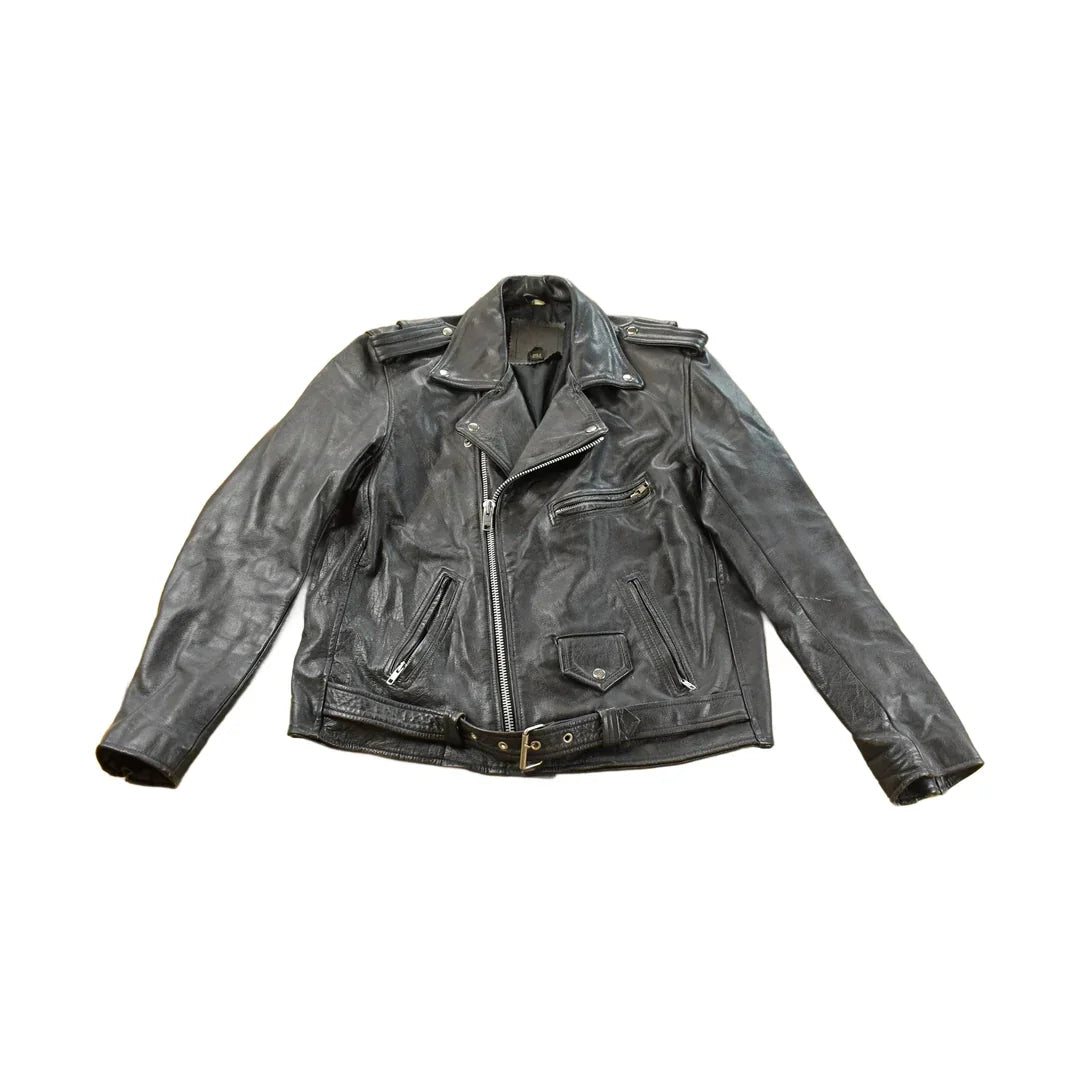 Vintage 1990s Biker Leather Jacket Men's Medium from propervintagecanada
