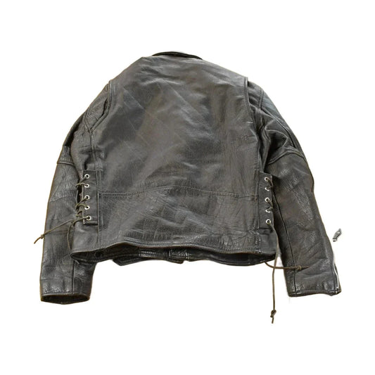 Vintage 1990s Biker Motorcycle Leather Jacket Men's Medium from propervintagecanada