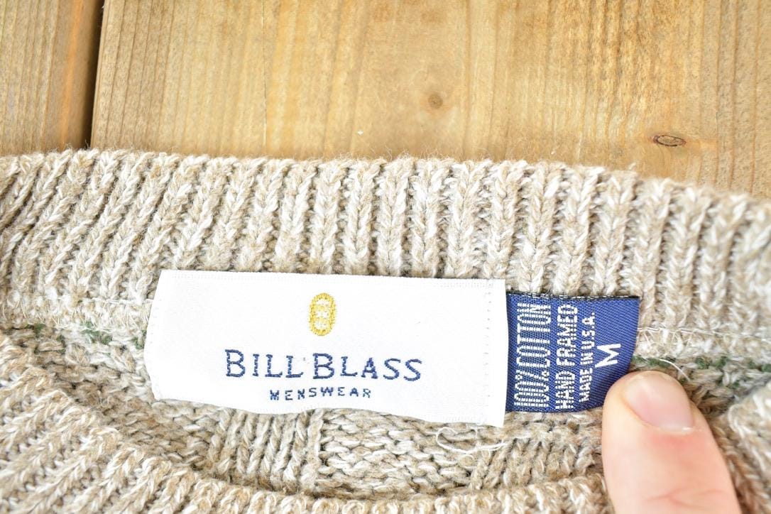 Vintage 1990s Bill Blass Knit Abstract Pattern Crewneck Sweater Mens S from propervintagecanada