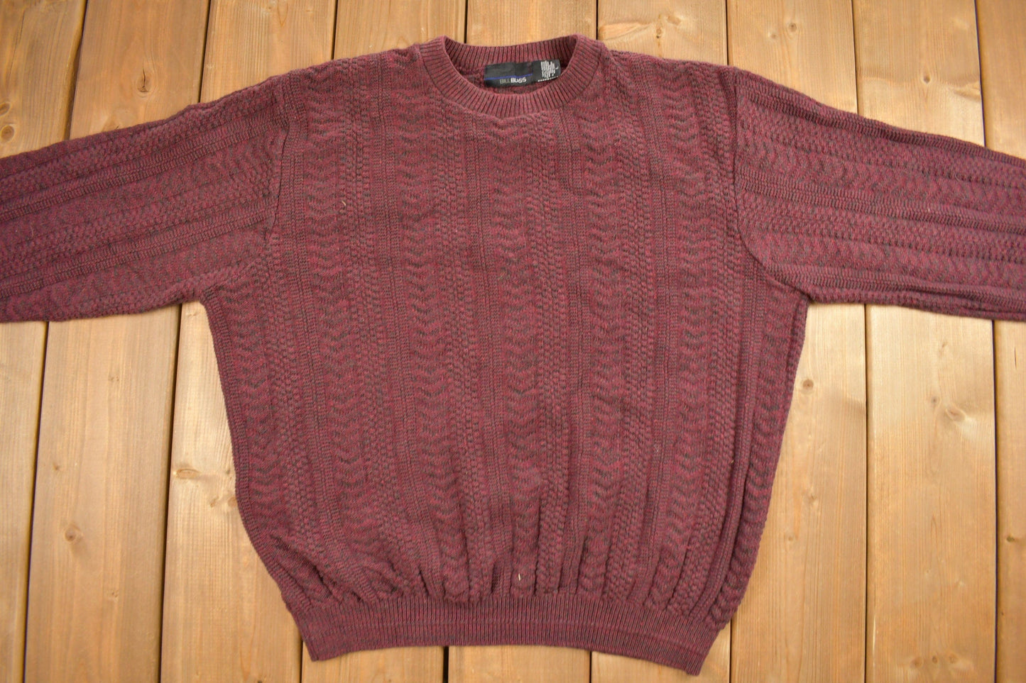 Vintage 1990s Bill Blass Knitted Striped Crewneck Sweater Men's Large from propervintagecanada