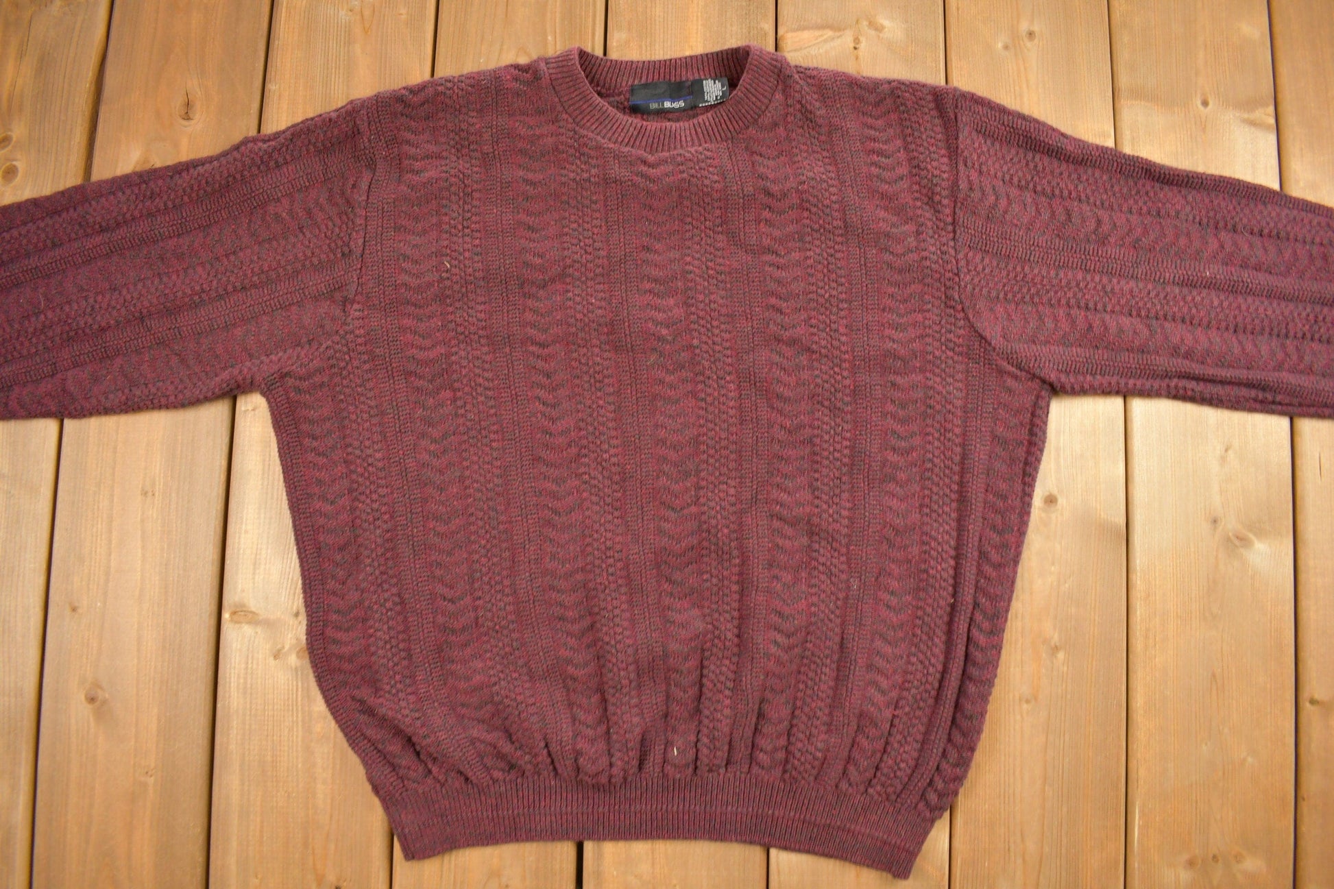 Vintage 1990s Bill Blass Knitted Striped Crewneck Sweater Men's Large from propervintagecanada