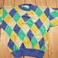 Vintage 1990s Bill Ditfort Argyle Knitted Crewneck Sweater Men's Small from propervintagecanada