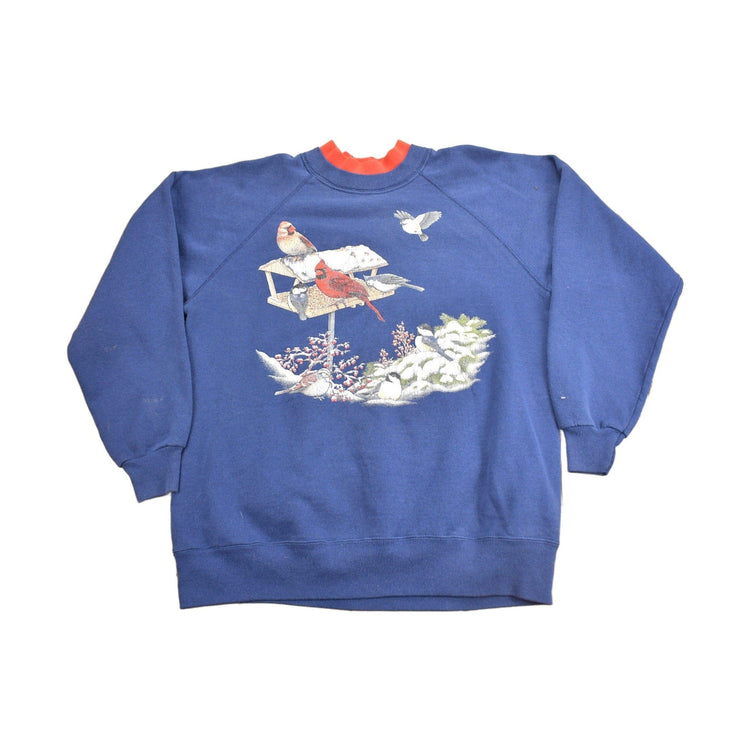 Vintage 1990s Bird Graphic Double Collar Crewneck Men's Medium from propervintagecanada