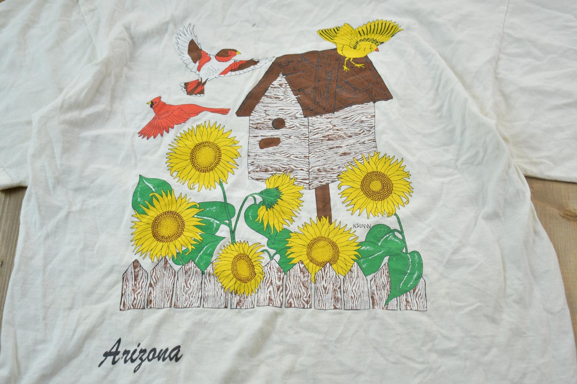 Vintage 1990s Bird House Graphic T-Shirt Men's Medium from propervintagecanada