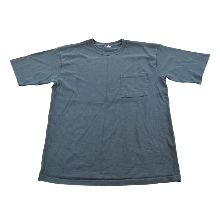 Vintage 1990s Black Blank Pocket T-Shirt Men's L from propervintagecanada