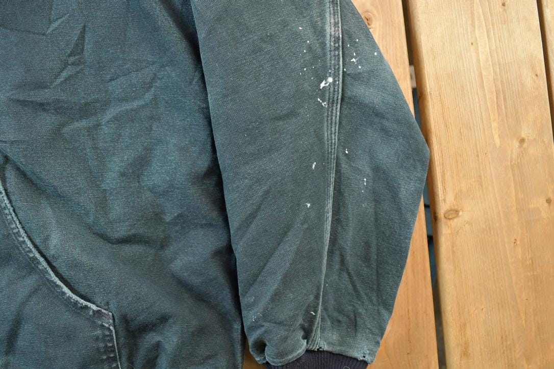 Vintage 1990s Black Carhartt Hooded Jacket Men's XL from propervintagecanada