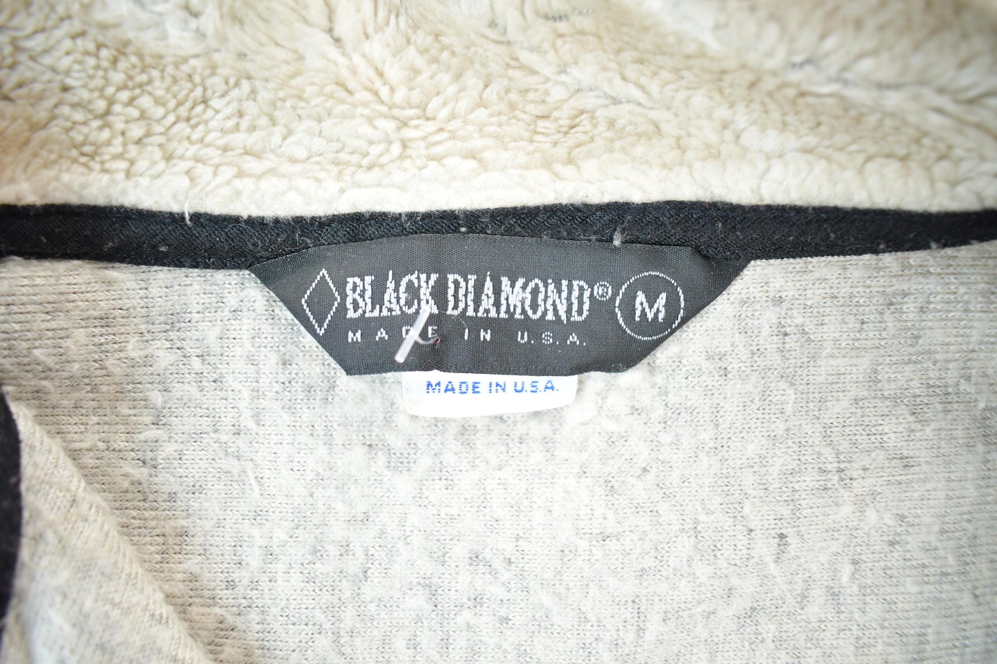 Vintage 1990s Black Diamond Abstract Pattern Fleece Sweater Men's Medium from propervintagecanada