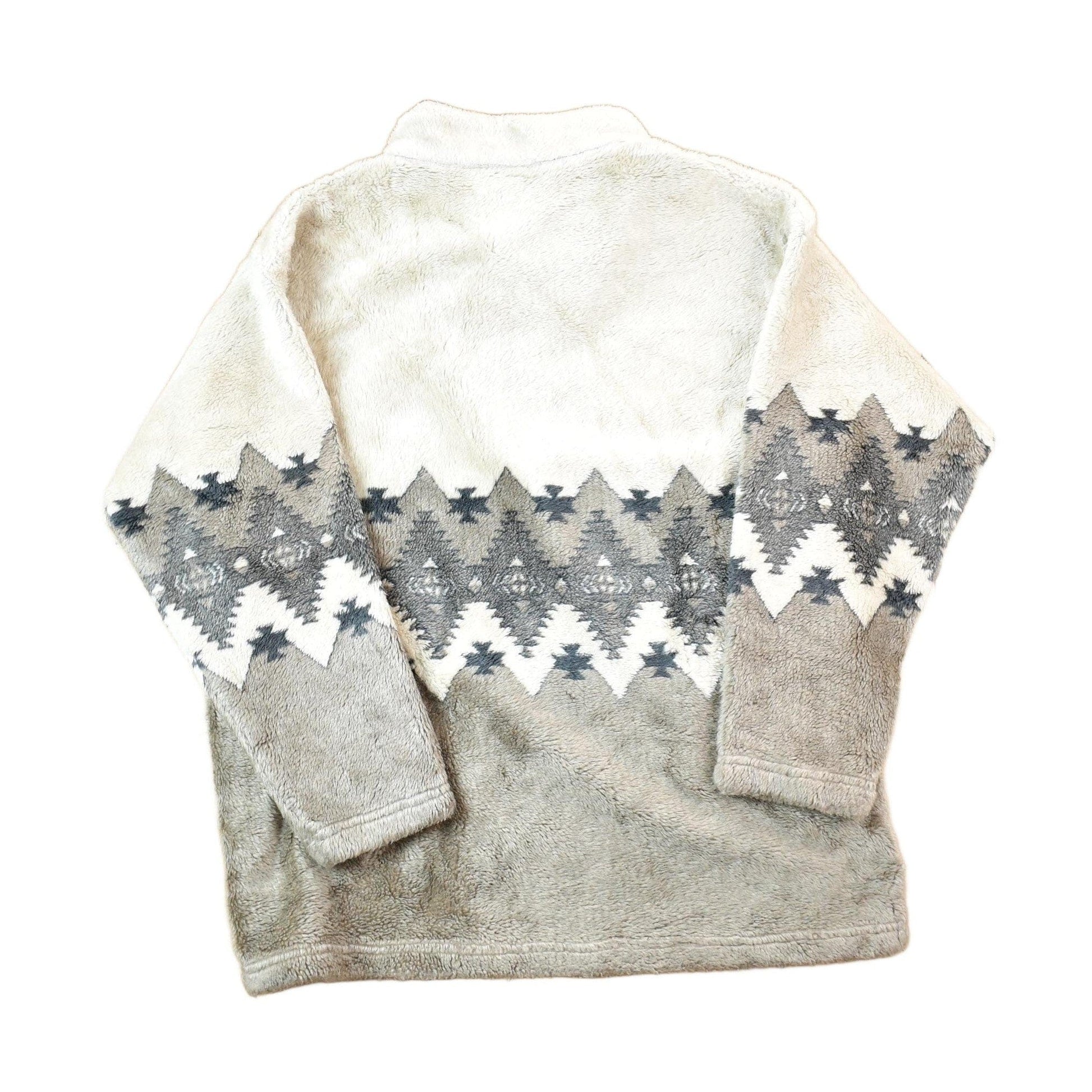Vintage 1990s Black Diamond Abstract Pattern Fleece Sweater Men's Medium from propervintagecanada