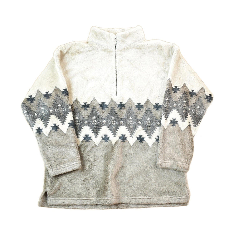 Vintage 1990s Black Diamond Abstract Pattern Fleece Sweater Men's Medium from propervintagecanada