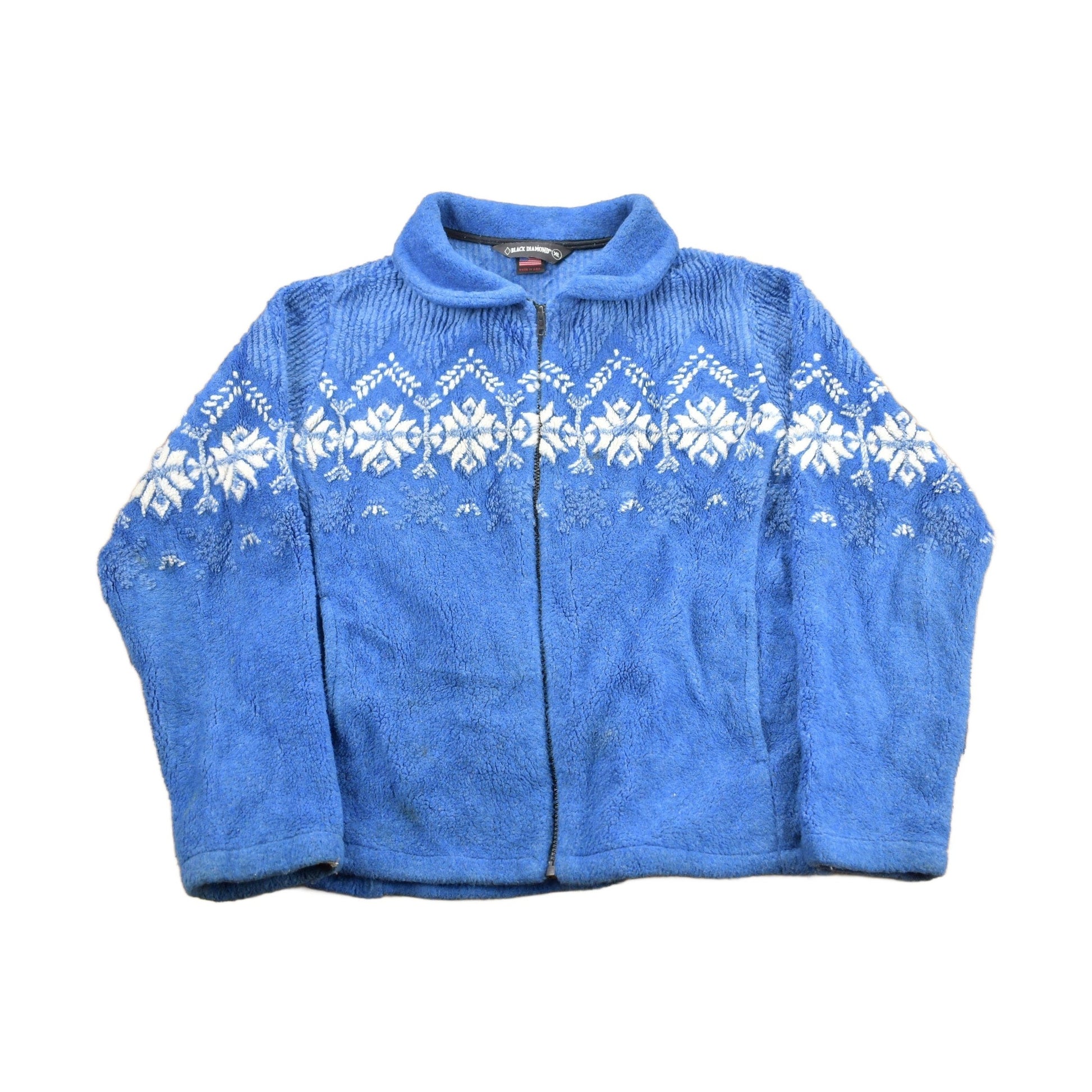 Vintage 1990s Black Diamond Fleece Sweater Men's Medium from propervintagecanada