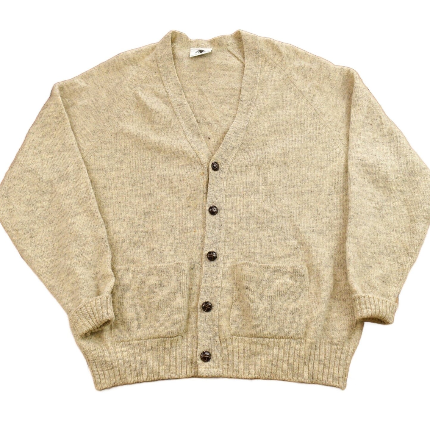 Vintage 1990s Black Sheep Knit Wool Cardigan Sweater Men's Medium from propervintagecanada