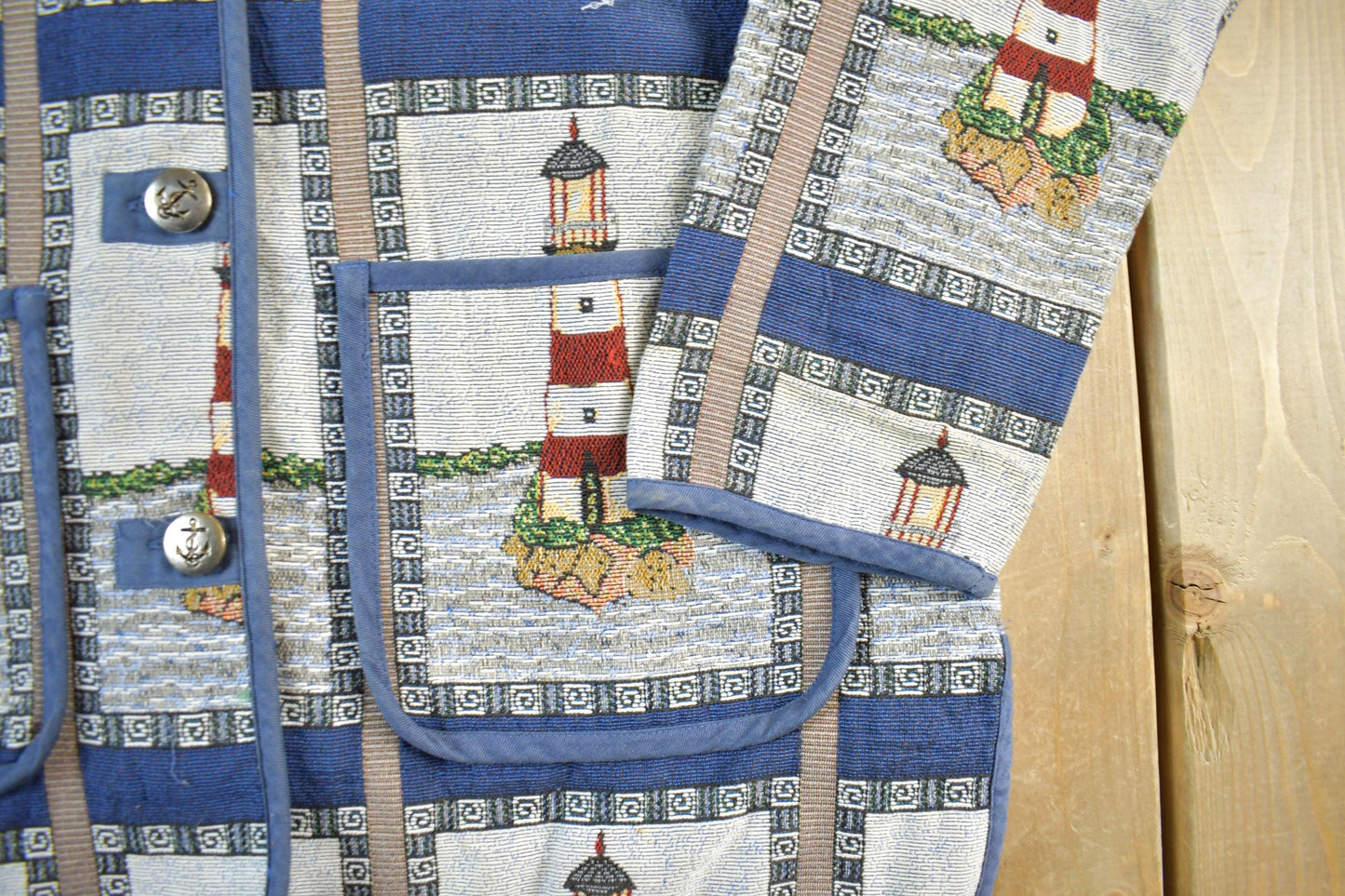 Vintage 1990s Blair Button Up Patch Work Tapestry Jacket Women's Large from propervintagecanada