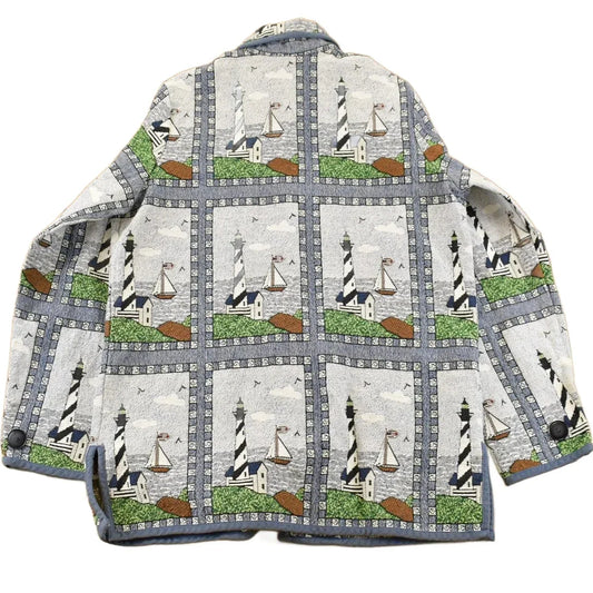 Vintage 1990s Blair Button Up Patch Work Tapestry Jacket Women's Medium from propervintagecanada