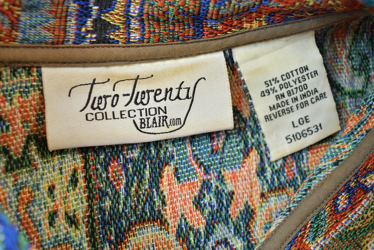 Vintage 1990s Blair Two Twenty Button Up Paisley Tapestry Jacket Women's L from propervintagecanada