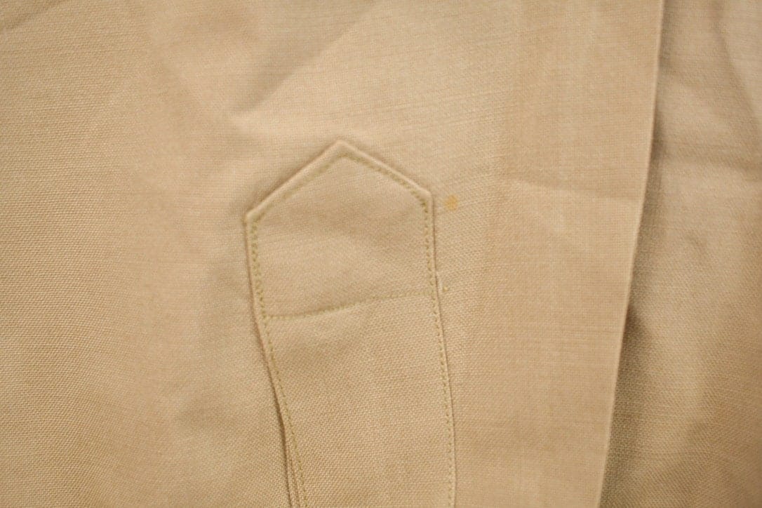 Vintage 1990s Blank Beige Button Up Shirt Men's Medium from propervintagecanada