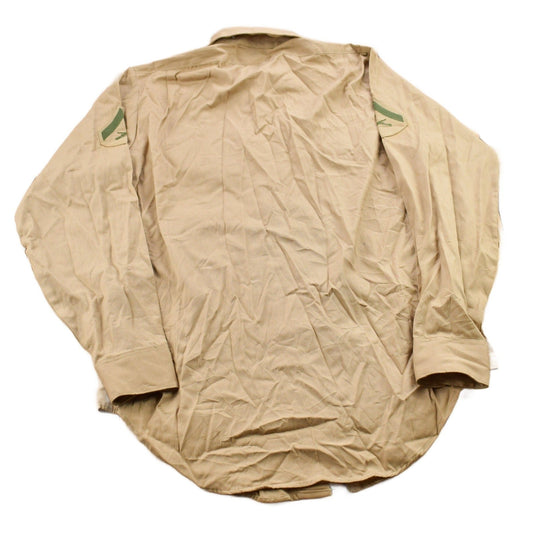 Vintage 1990s Blank Beige M.C. Military Button Up Shirt Men's MMen's Medium from propervintagecanada