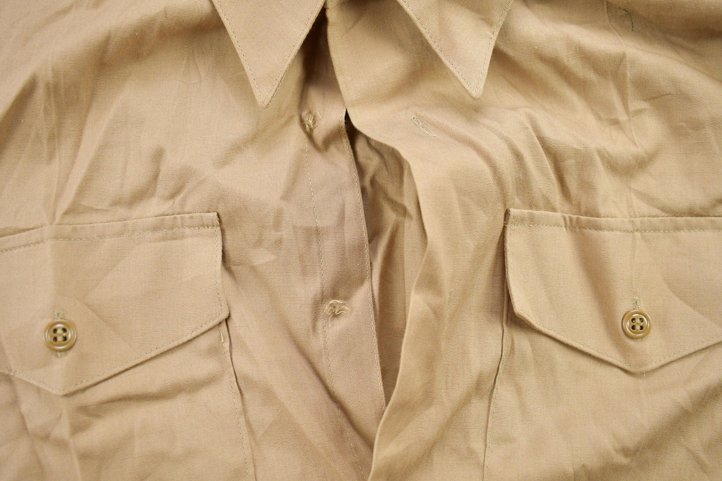 Vintage 1990s Blank Beige M.C. Military Button Up Shirt Men's MMen's Medium from propervintagecanada