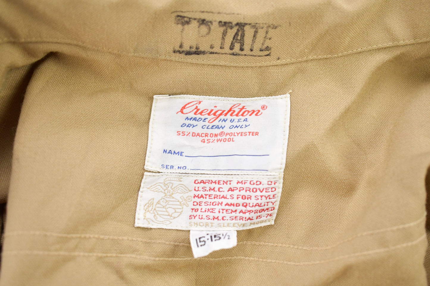 Vintage 1990s Blank Beige U.S.M.C. Military Button Up Shirt Men's MMen's Medium from propervintagecanada