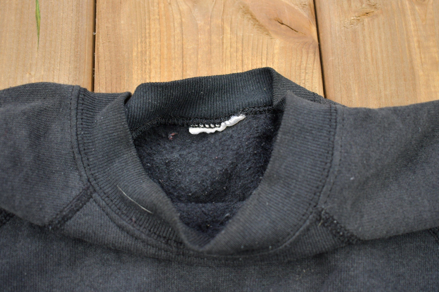 Vintage 1990s Blank Black Crewneck Sweatshirt from propervintagecanada
