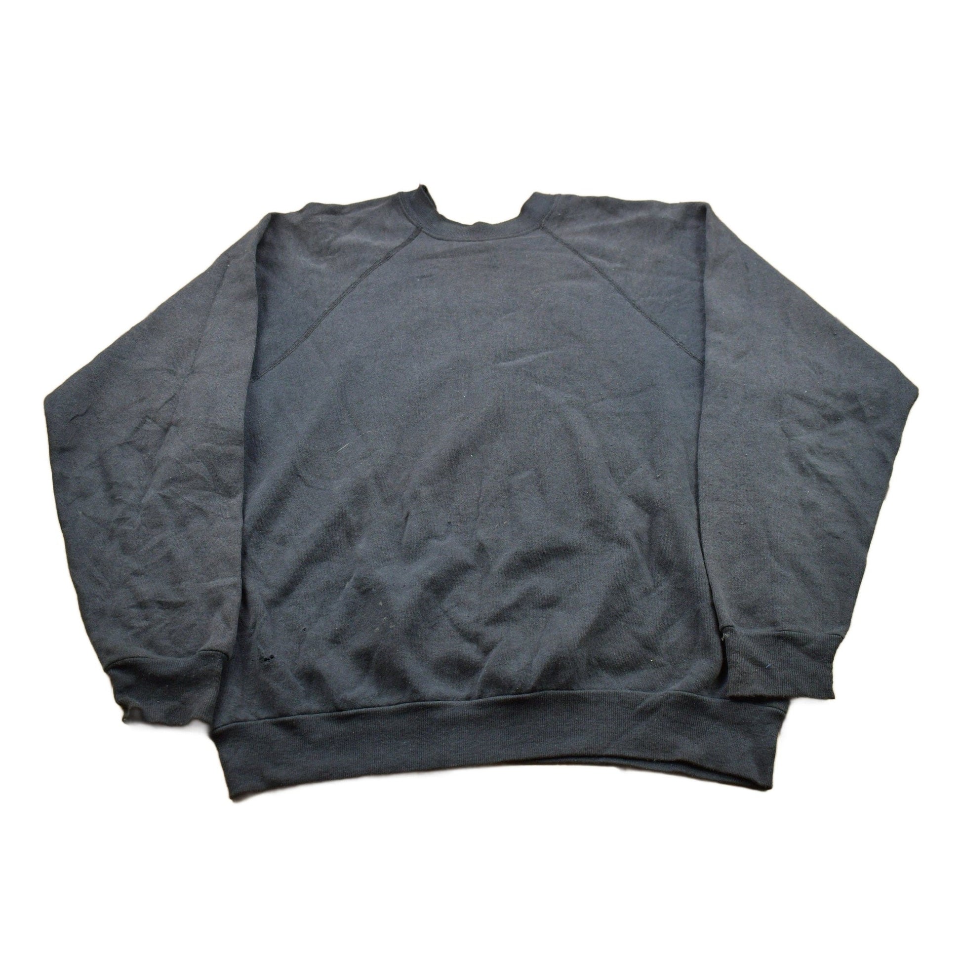 Vintage 1990s Blank Black Crewneck Sweatshirt from propervintagecanada