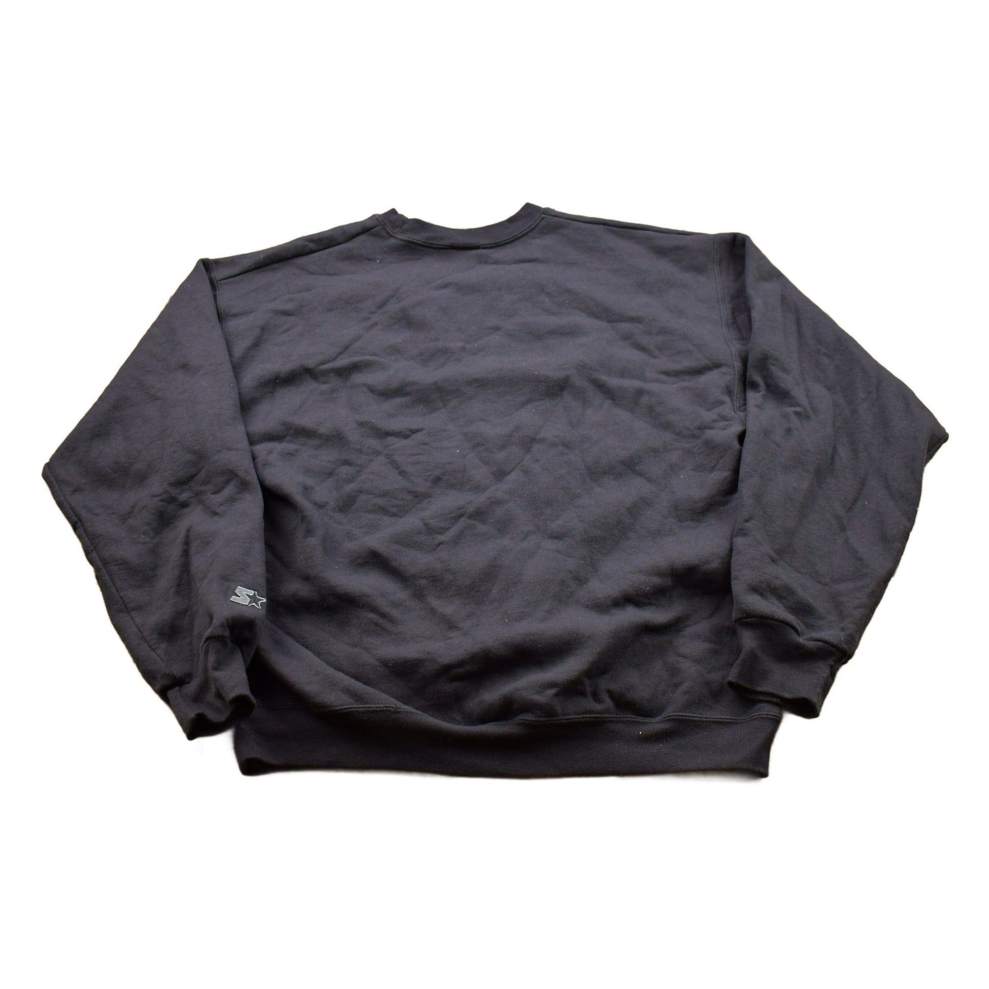 Vintage 1990s Blank Black Starter Crewneck SweatshirtMen's Medium