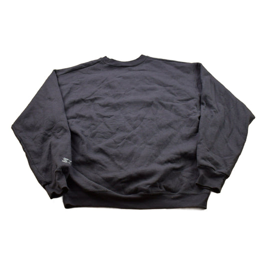 Vintage 1990s Blank Black Starter Crewneck SweatshirtMen's Medium