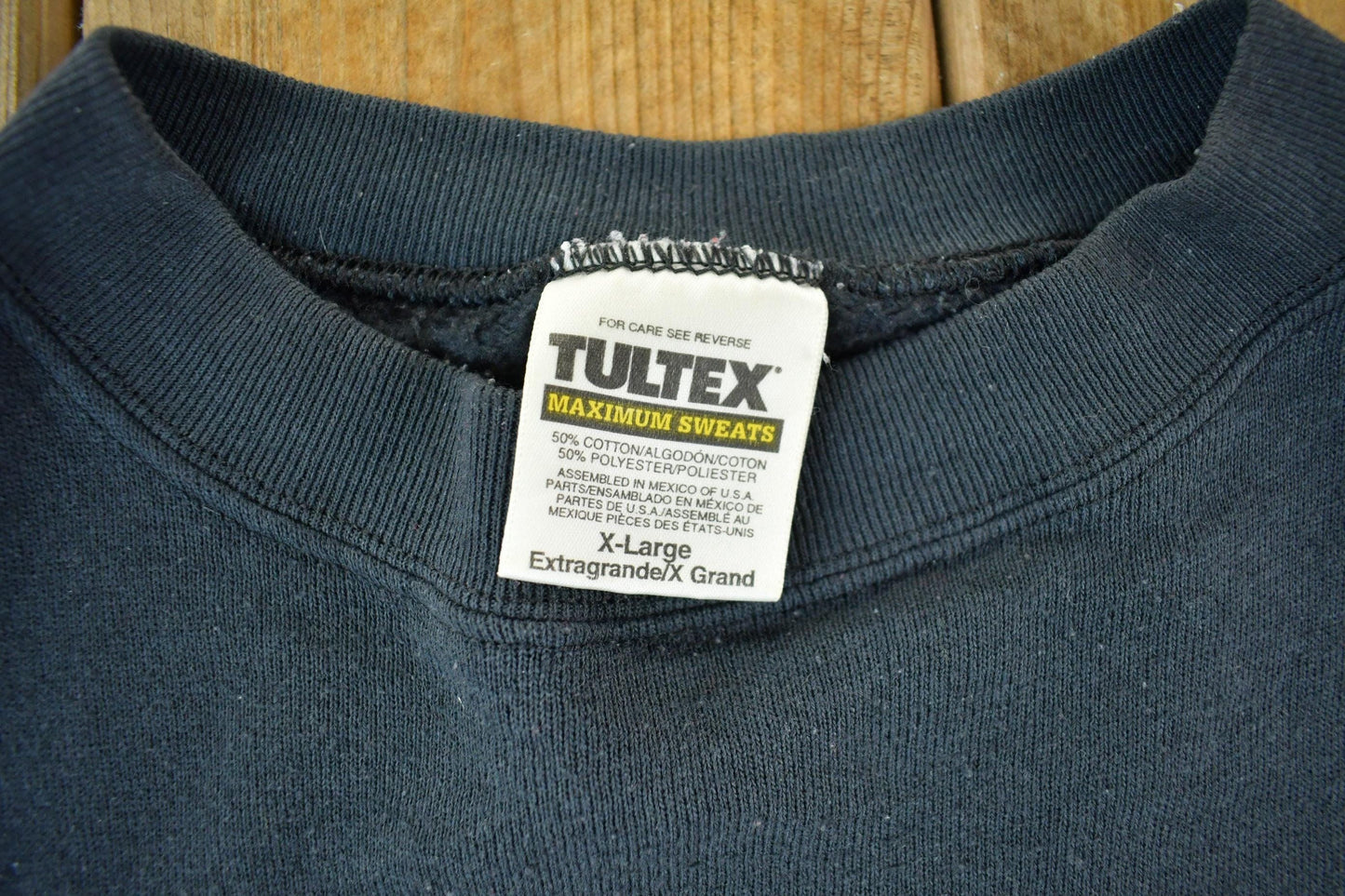 Vintage 1990s Blank Black Tultex Crewneck Sweatshirt Men's XL from propervintagecanada